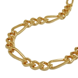 Necklace 4mm Figaro chain 4x diamond cut gold plated AMD 60cm