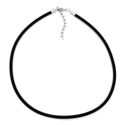 necklace, 4mm, rubber band, silver-coloured clasp, 42cm