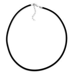 necklace, 4mm, rubber band, silver-coloured clasp, 55cm
