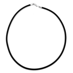 necklace, 4mm, rubber band, silver-coloured clasp, 70cm