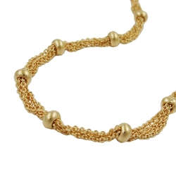 necklace, 50cm, 4mm balls, gold-plated