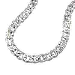 necklace 5.6mm flat curb chain with pattern silver 925 55cm