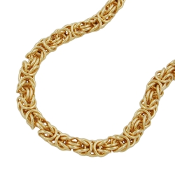 necklace 5mm byzantine chain round gold-plated amd 55cm