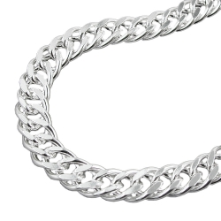 necklace 6mm double rombo chain silver 925 42cm