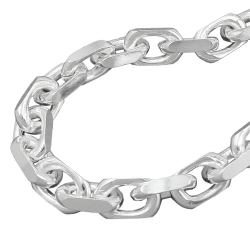 necklace 8x8mm anchor chain 4x diamond cut silver 925 55cm