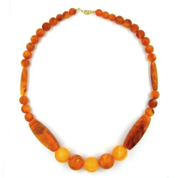 necklace, amber-coloured, matte, 60cm