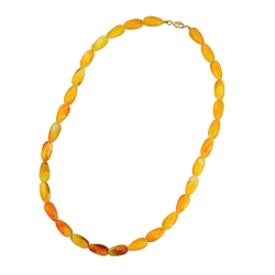 necklace angular beads amber-marbeled