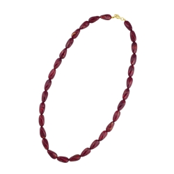 necklace angular beads bordeaux-marbeled