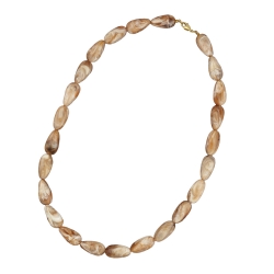 necklace angular beads brown-natur-mixed