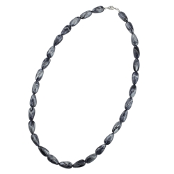 necklace angular beads grey-silver-mixed