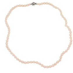Necklace apricot coloured knotted 90cm