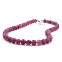 necklace, beads 10mm, lilac-purple, 50cm 