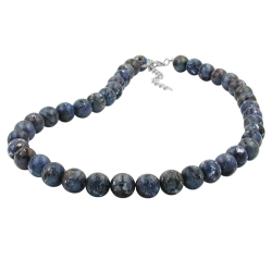 necklace, beads, 12mm, grey-lilac