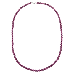 necklace, beads 8mm, silky purple