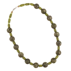 necklace beads oliv-matte, plastic beads