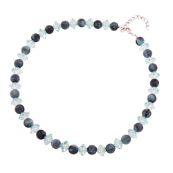 Necklace beads turquise matt faceted