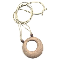 necklace, beige marbled, amulett, 80cm