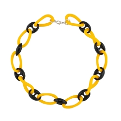 necklace big links yellow and black