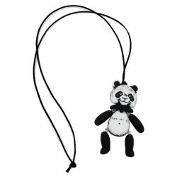 necklace, black-white panda, black cord, 90cm