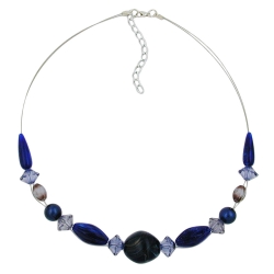 necklace blue beads 45cm