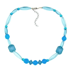 Necklace, Blue Tones, Various Beads