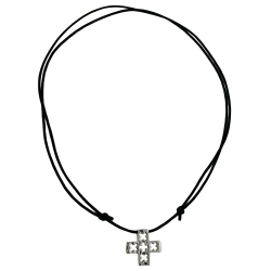 necklace, cross, stainless steel, 100cm