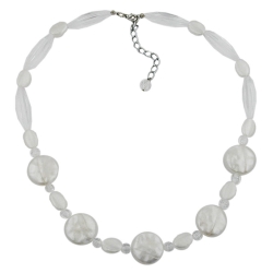 necklace, disk, wax-white, 47cm