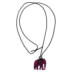necklace, elephant, purple marbled