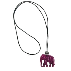 necklace, elephant, purple marbled