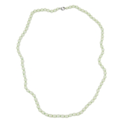 necklace glass beads light green 60cm