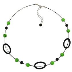 necklace green and black beads