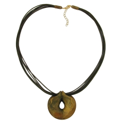 necklace, green-olive, ring, 55cm