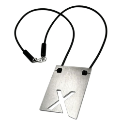 NECKLACE, INITIALE X, STAINLESS STEEL, 42CM