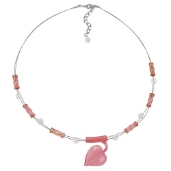 necklace leaf pendant pink
