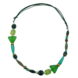 necklace, mint, green, dark green, multicolour design