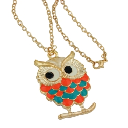 necklace, owl, multi-coloured