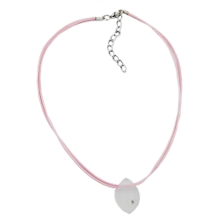necklace, pendant, white/ matte finish
