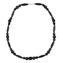 necklace, plastic beads, black