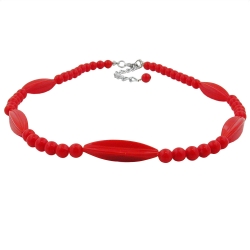 Necklace, Red Beads, 42cm
