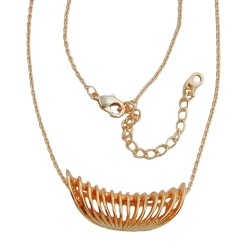 necklace, spiral pendant, copper colored