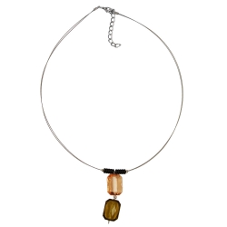 necklace square pendants champagne olive coloured