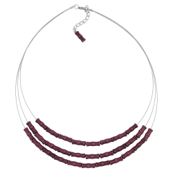 necklace three rows purple
