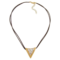 necklace, triangle, mother-of-pearl, 45cm
