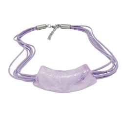 necklace tube flat curved lilac-marbled