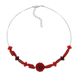 necklace various shaped red beads