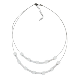 necklace white beads matt