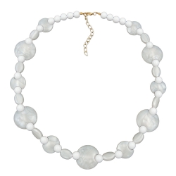 necklace, white beads, pearl white
