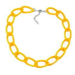 necklace, wide curb chain, yellow-matt