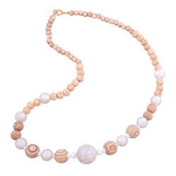 necklace with wooden an plastic beads
