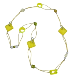 necklace, yellow, green, 100cm
